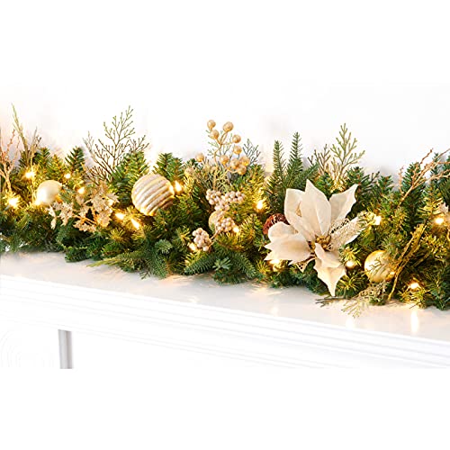 Pre-lit Christmas Garland 9ft with 50 LED Lights B458889