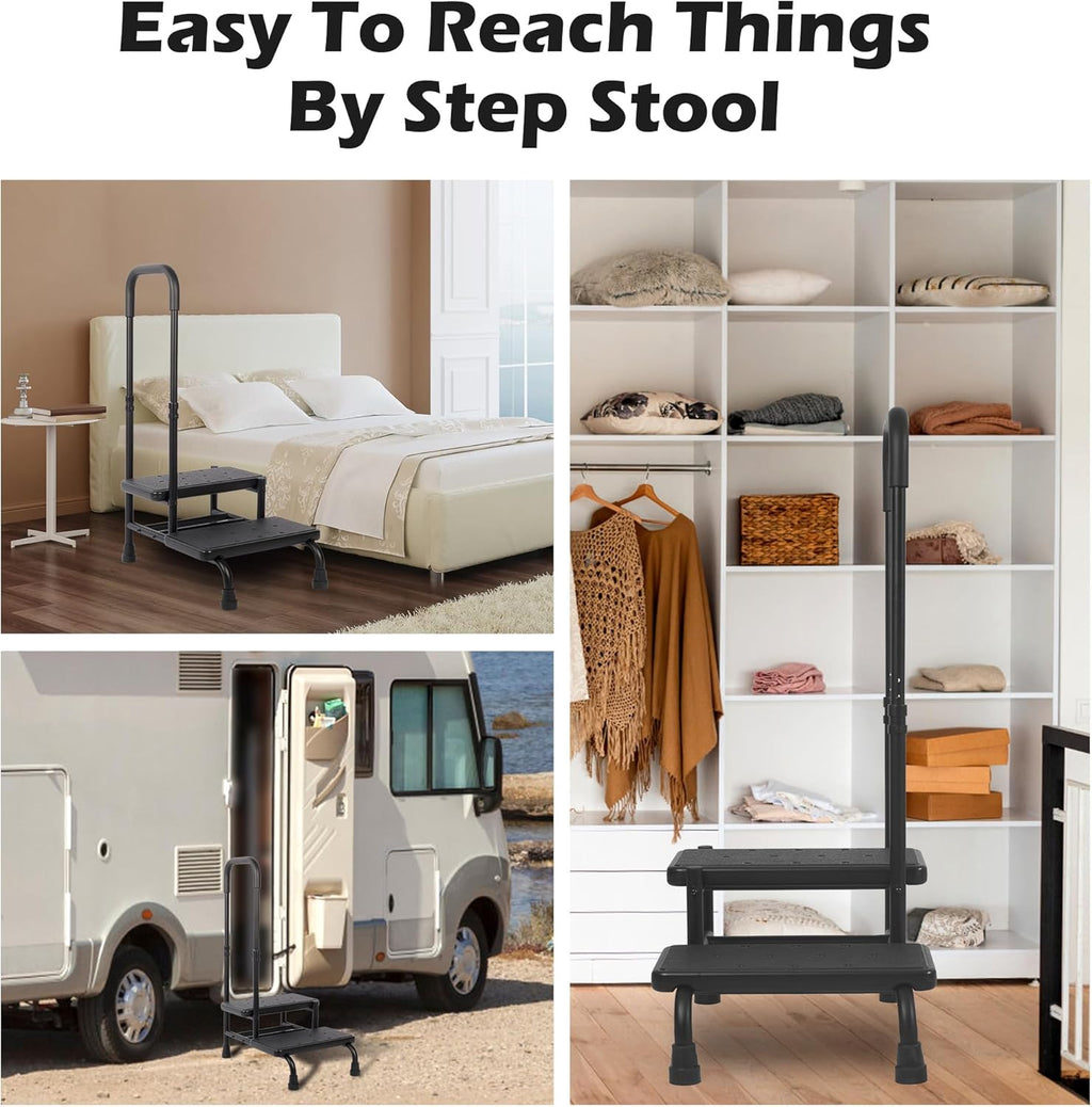 2 Step Stool with Handle for Elderly, Heavy Duty V247