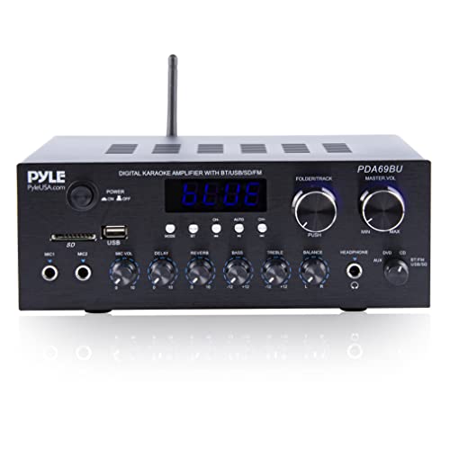 Stereo Power Amplifier 200W Peak with Bluetooth, LED Display, Dual Channel Receiver P458
