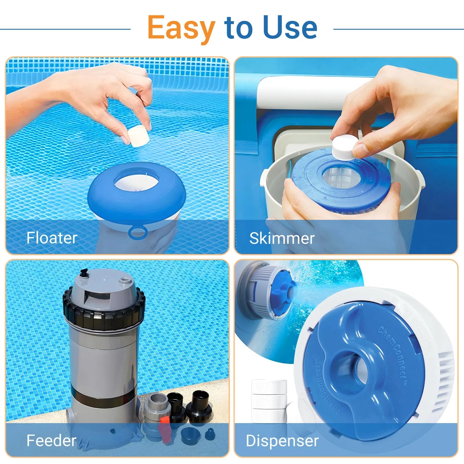3" Individually Wrapped Chlorine Tablets for Pool, Hot Tubs, Spa Q36188