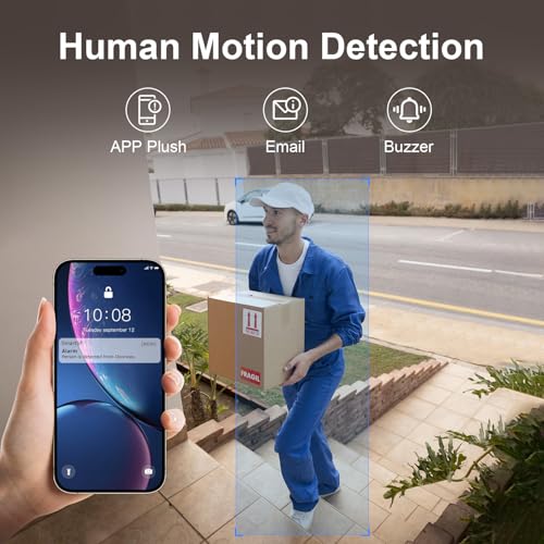 Wireless Security Camera System, 10CH NVR with 4 Cameras, 1TB HDD, Night Vision, Motion Detection A36546