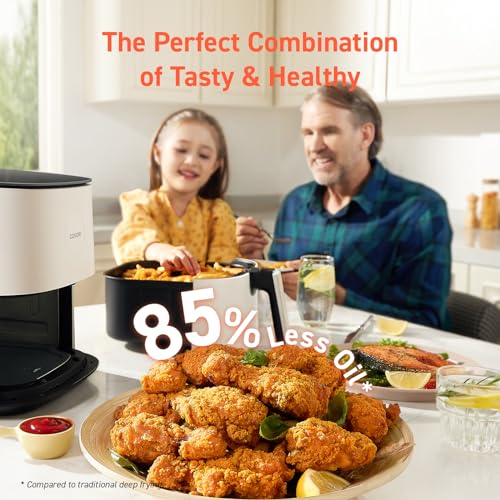 Compact 5QT Air Fryer with Glass Panel and Dishwasher-Safe Basket B429