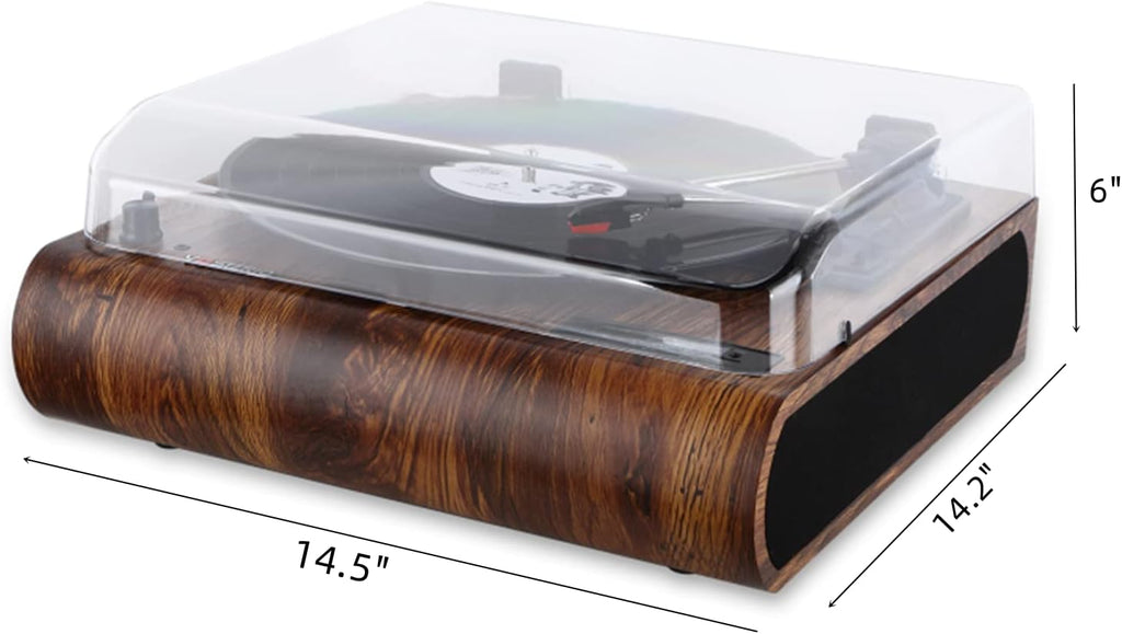 Bluetooth Turntable with Built-in Speakers, 3-Speed Vinyl Player T665671