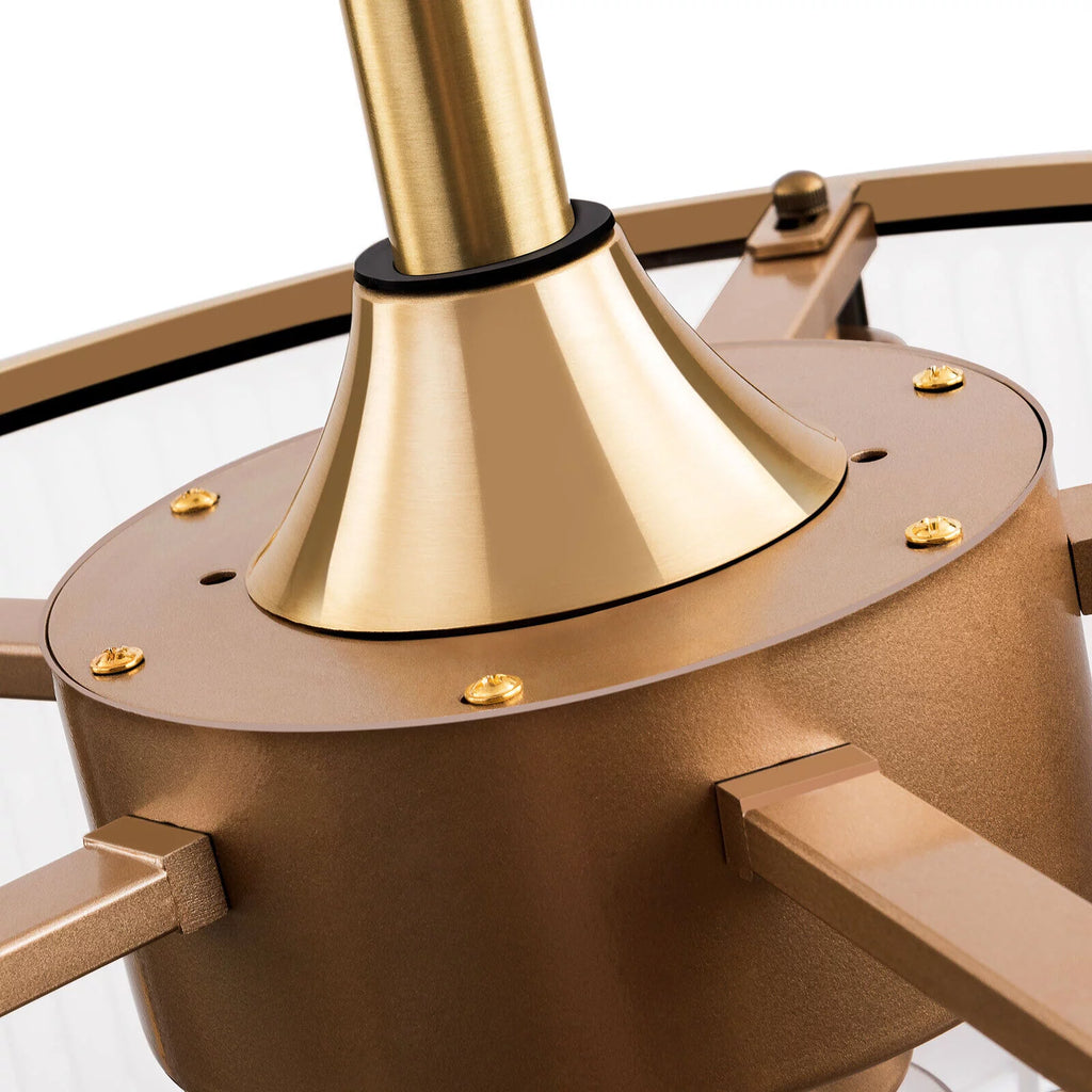 Farmhouse Ceiling Fan Light Gold With Remote Control S819588
