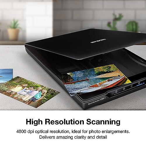 Color Photo and Document Flatbed Scanner, 4800 dpi, Black U567264