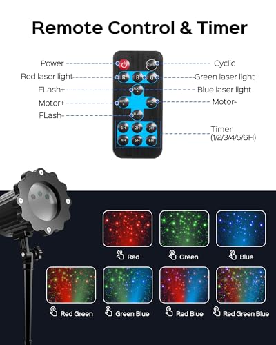 Christmas Projector Lights Outdoor with Remote Control, 1-Pack T114