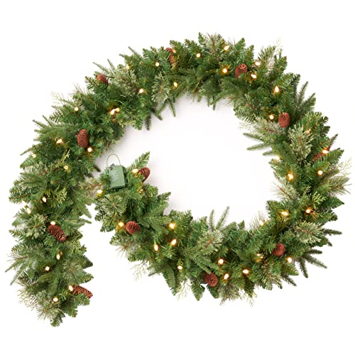 Pre-lit Christmas Garland 9ft with 50 LED Lights B458889