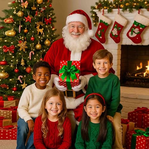 Santa Costume for Men, Christmas Claus Outfit Suit 11Pc L1568
