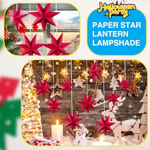 7 Pack 3D Paper Star Lanterns for Christmas Party Home Decor K723333