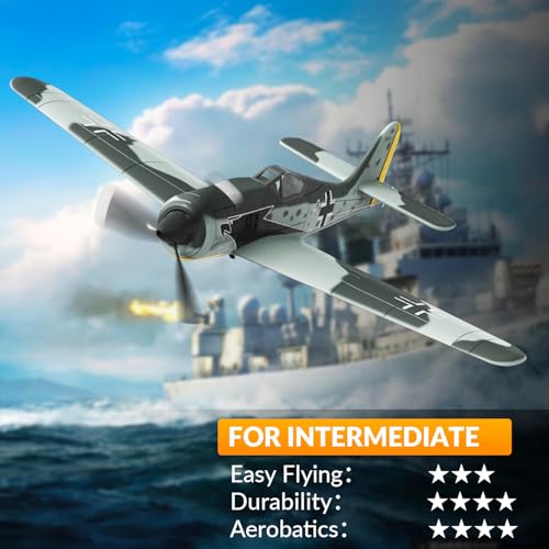 RC Plane 3 Channel Remote Control Airplane Fighter Toy, 2.4GHz 6-axis Gyro, Easy to Fly for Adults Kids Beginners B2466