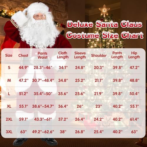 Men's Santa Costume Set Adult 11 Pieces Velvet N30992