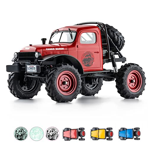 WOWRC RC Car 1/24 Remote Control Car, FCX24 Power Wagon 4WD RC Crawler Two-Speed Shift, RC Rock Crawler 8Km/h with Portal Axle Metal Gears for Boys Girls and Adults, Yellow