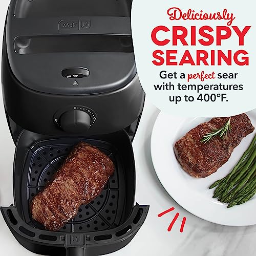 Electric Air Fryer Oven, 2.6 Qt., Grey, Compact, Auto Shut Off, 1000-Watt O64979