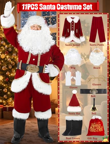 Men's Deluxe Red Santa Claus Costume Set C173106