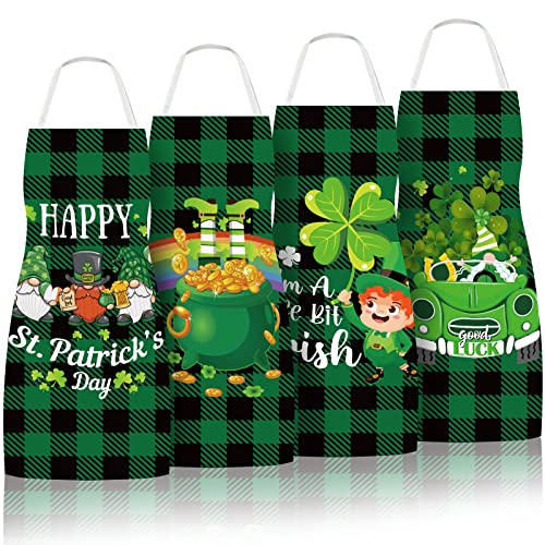4Pcs Christmas Aprons Pink Xmas Tree Santa Deer Buffalo Plaid Adjustable Kitchen Cooking O6302