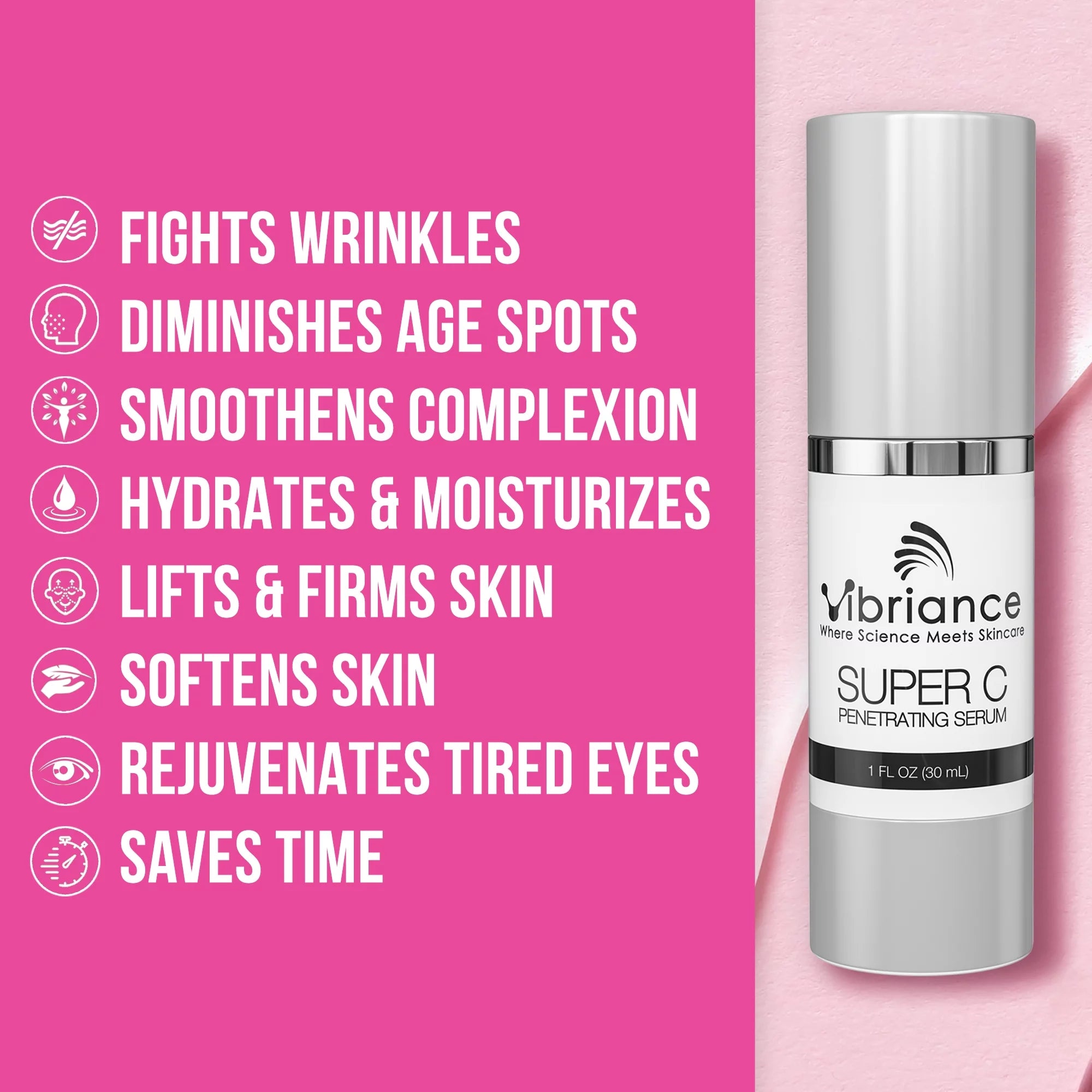 Super C Facial Serum with Vitamin C, Fragrance Free, 1 oz A784