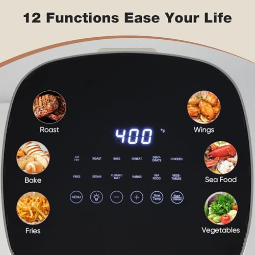 Air Fryer 6 Quart with Window, 12-in-1 Cooking Functions B62299