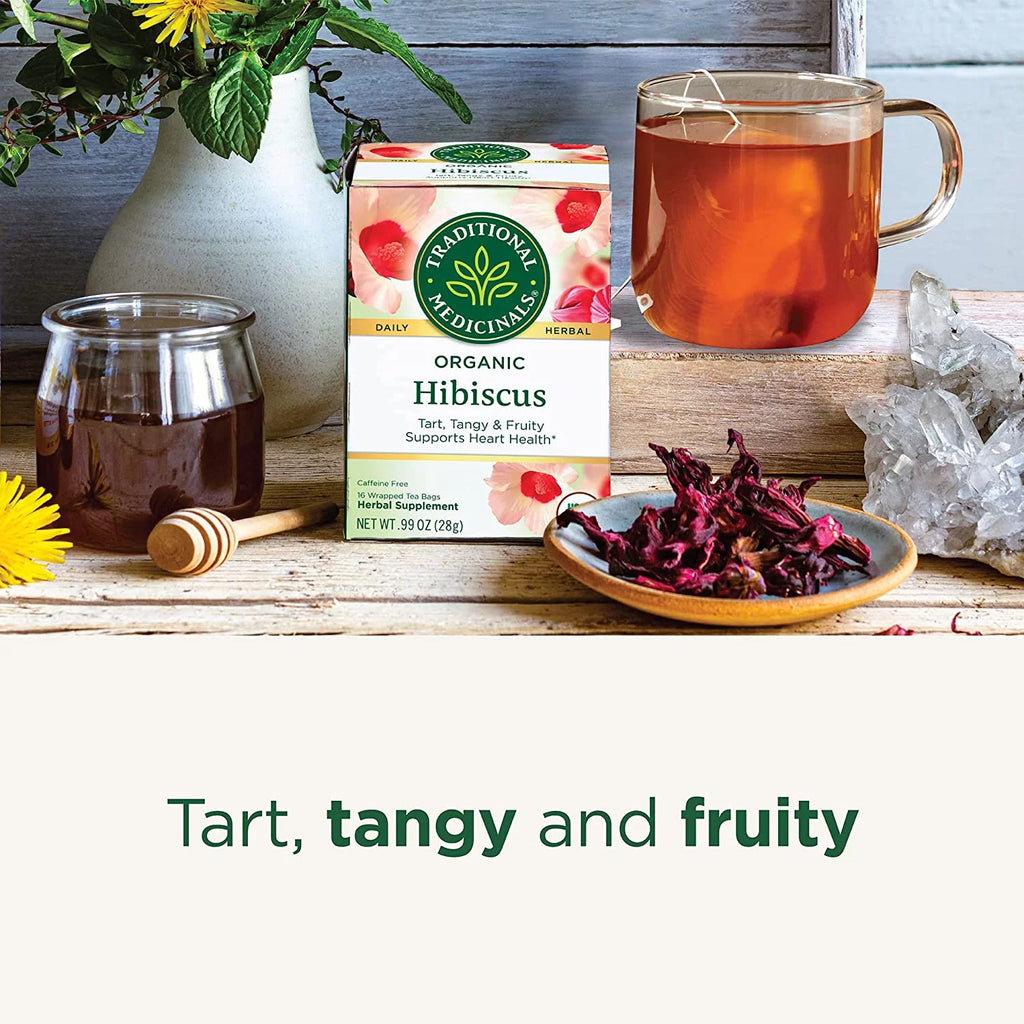 Organic Hibiscus Herbal Tea, 16 Tea Bags, Pack of 3 L90379