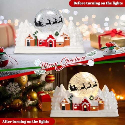 Ceramic Christmas Houses with Warm LED Light Y89884