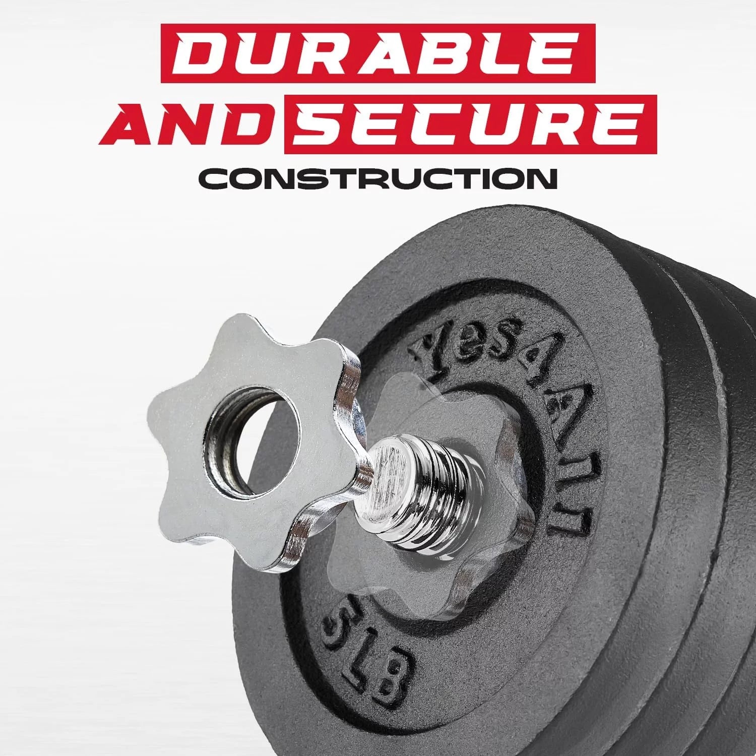 Adjustable Dumbbell Set 105 lbs, Cast Iron Pair for Home Gym Y80878