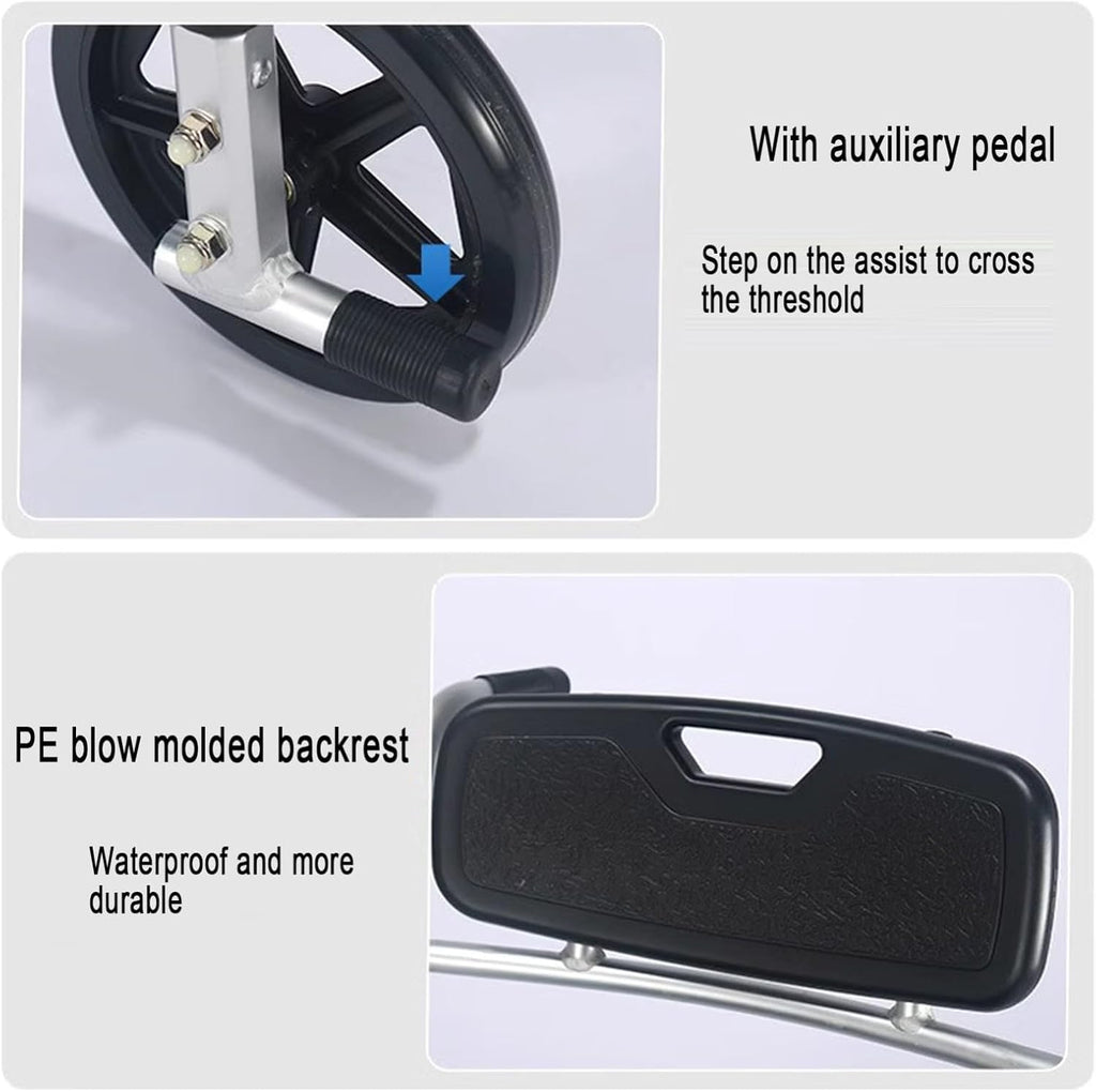 Shower Wheelchair with Wheels, Portable Commode Chair for Elderly S795