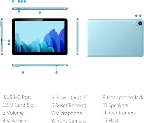 10 Inch Tablet with Keyboard Mouse, 6GB RAM 64GB ROM, IPS Touch Screen O15451
