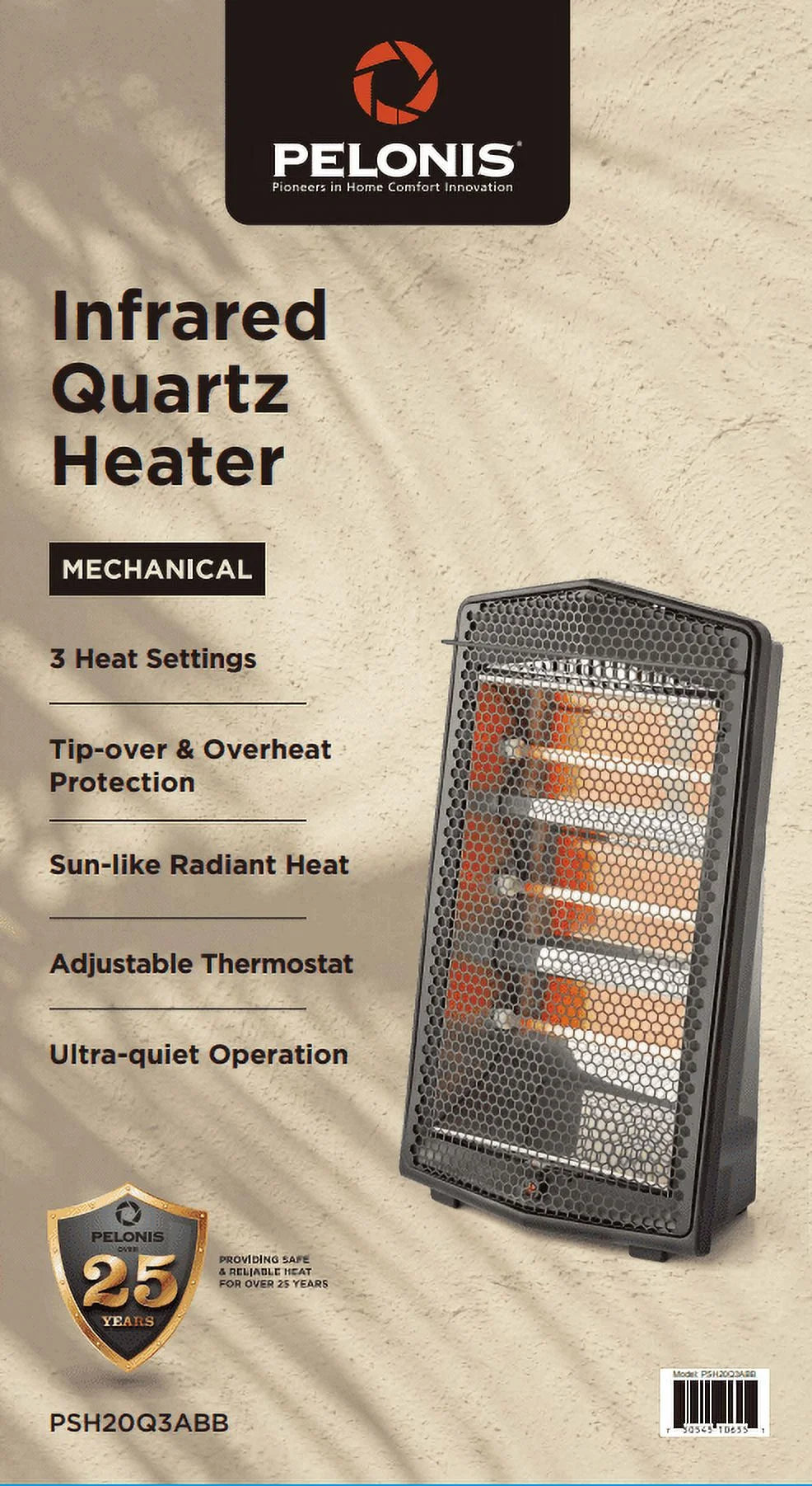 1500W Quartz Radiant Heater, Black X25953