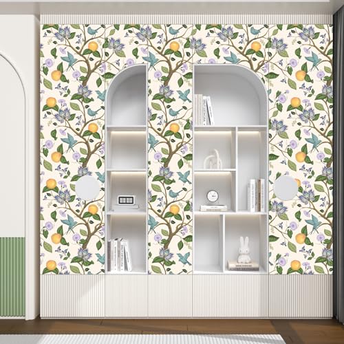 Vintage Beige Floral Peel and Stick Wallpaper Y50777