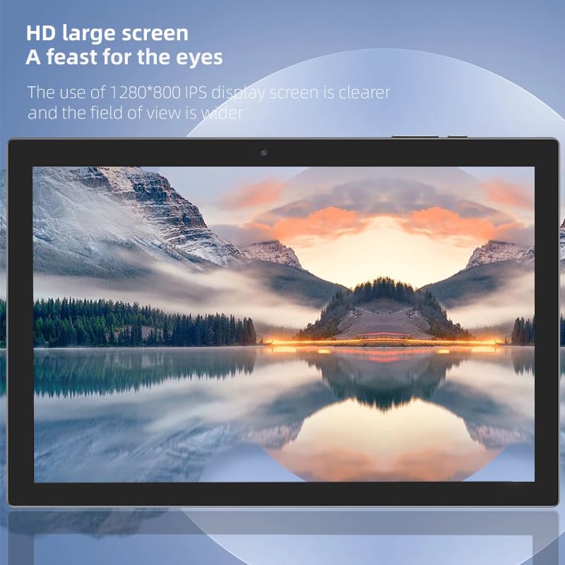Tablet 10 inch Android 14 with Keyboard Case, Mouse, Stylus, 8GB+64GB, 1280*800 HD Touch Screen, 8MP Dual Camera, Wi-Fi Bluetooth, Blue B613