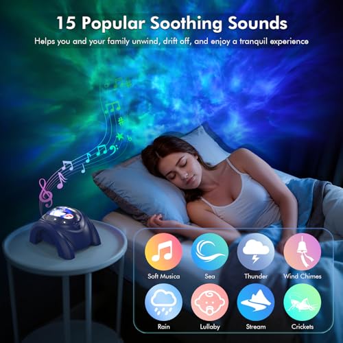 Galaxy Projector with Bluetooth Speaker and White Noise for Bedroom P99664