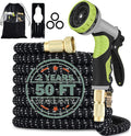 Expandable Garden Hose 50FT with 9 Function Nozzle, Leakproof Lightweight Expanding Garden Water Hose with Solid Brass Fittings, Extra Strength 3750D Durable Gardening Flexible Hose.(50FT)