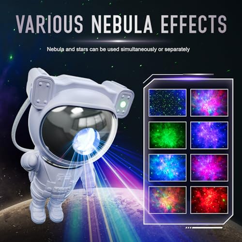 Astronaut Star Projector Night Light with Remote and Timer E396