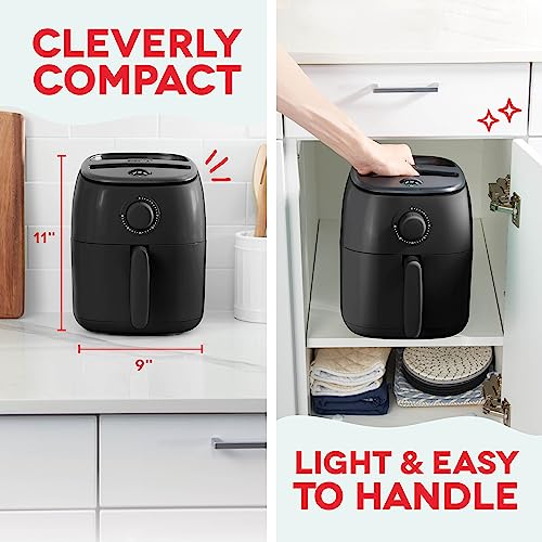 Electric Air Fryer Oven, 2.6 Qt., Grey, Compact, Auto Shut Off, 1000-Watt O64979