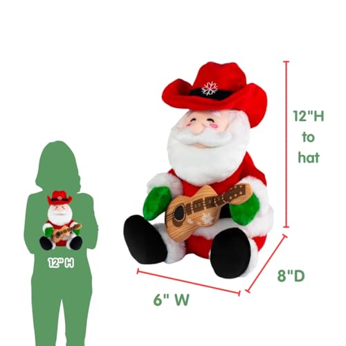 Animated Musical Singing Christmas Cowboy Plush Toy, 12 inches K495394
