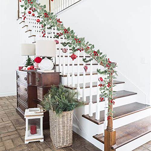 6.6 ft Christmas Garland with Faux Cedar and Glitter Berry P303