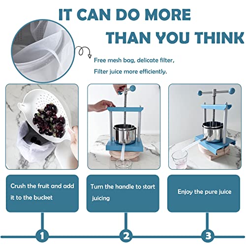 Cheese Tincture Fruit Wine Manual Press 2 Litre Stainless Steel A883