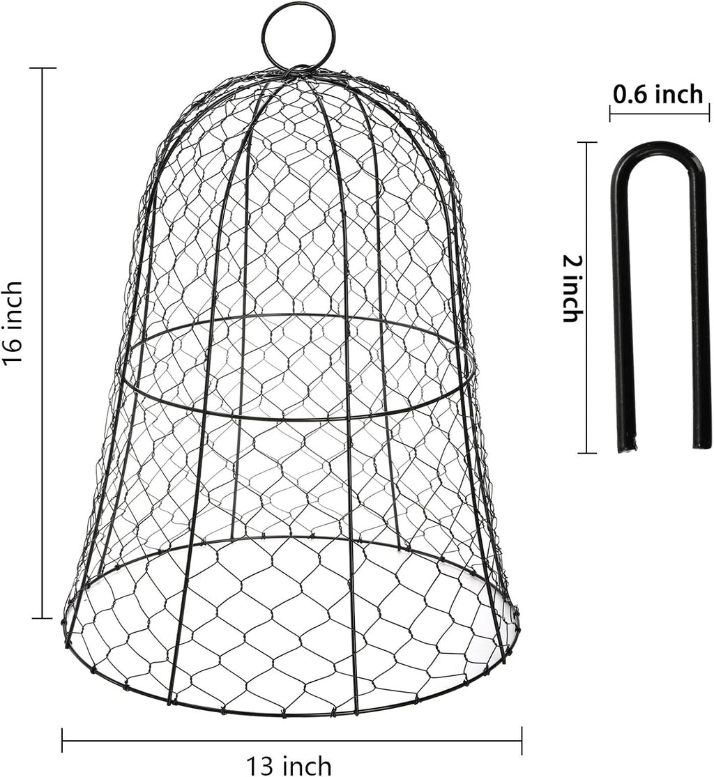 Garden Chicken Wire Cloche 16x13 Inches Black Dome Plant Protector G88980