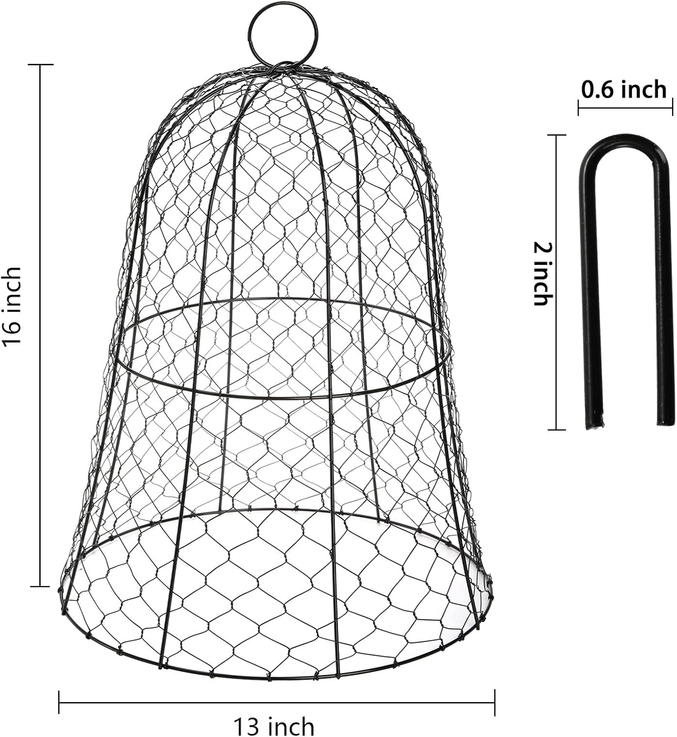Garden Chicken Wire Cloche 16x13 Inches Black Dome Plant Protector G88980