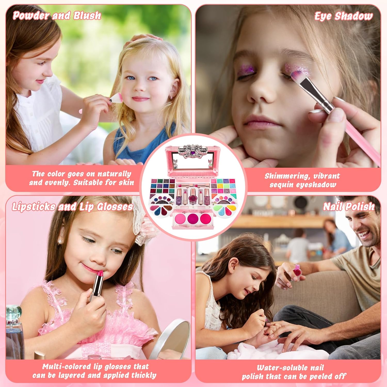 Washable Kids Makeup Kit Pretend Play Toy for Girls J70485