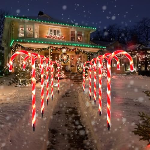 Solar Candy Cane Lights Outdoor Pathway, 8 Modes LED Christmas Decorations Z884