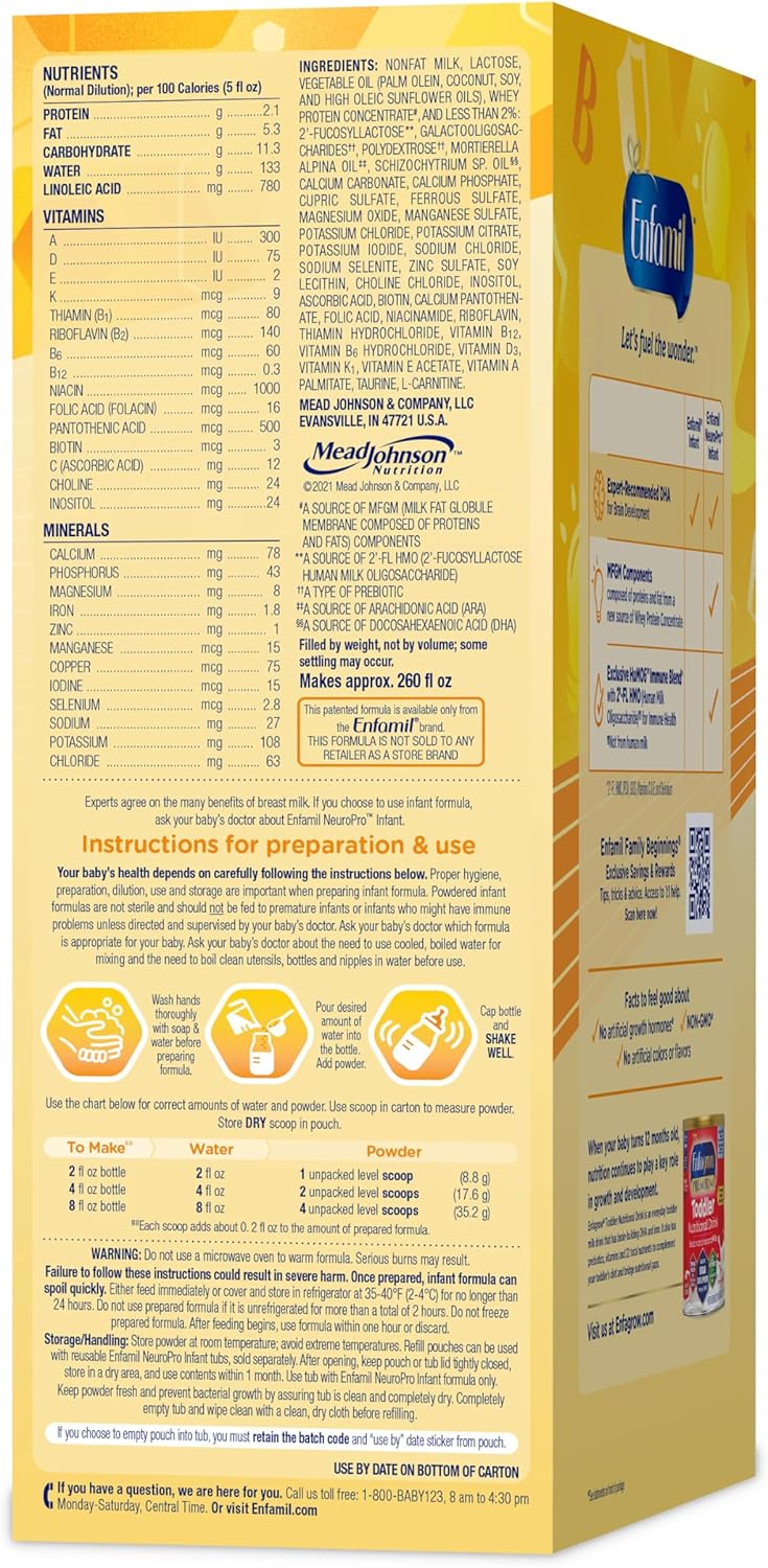 Baby Formula with Prebiotics, DHA, Non-GMO, Refill Box S161