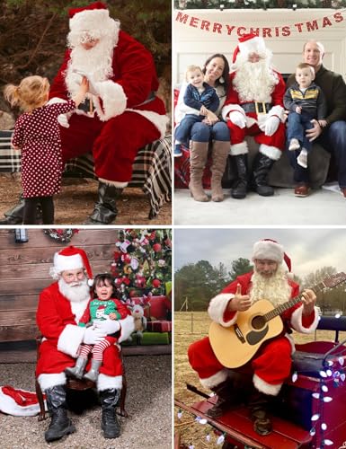 Men's Red Deluxe Santa Claus Costume Set 11pcs J141
