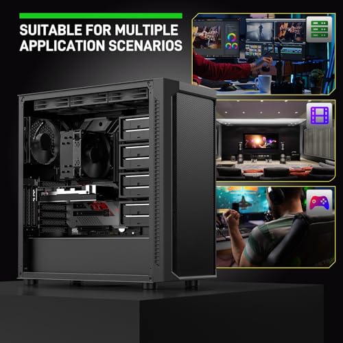 ATX NAS Mid Tower Computer Case with 4x120mm Fans, USB 3.0, 10x3.5" HDD + 3x2.5" SSD N57223