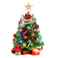 20 Inch Christmas Tree with Light Small Table Top Christmas Tree with LED String Lights, Star Treetop, Ornaments Balls Artificial DIY Christmas Table Decoration