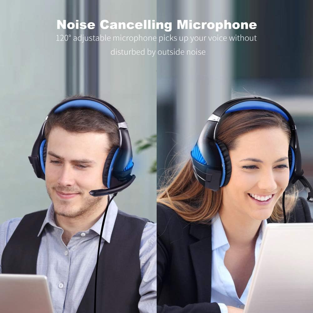 Gaming Headset with Noise Cancelling Mic for Xbox, PS4, Switch, PC B1887