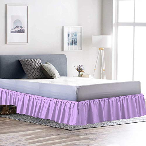 Ruffled Bed Skirt, White, 21 Inch Drop, Cotton M341