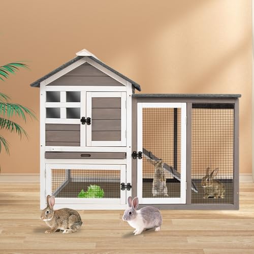 2-Story Rabbit Cage with Pull Out Tray and Wooden Ramp P74284
