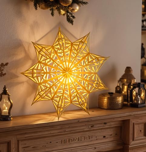 Christmas Paper Snowflake Lanterns with LED Lights for Holiday Party Decor A55544