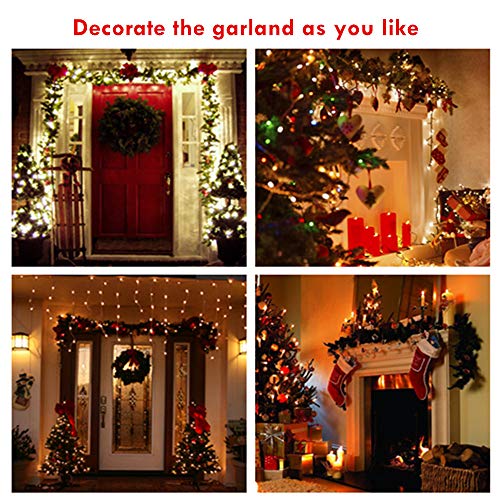 Pre-lit Christmas Garland with Lights for Indoor Outdoor Decor Y385715