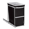 simplehuman 35 Liter / 9.3 Gallon Dual Compartment Under Counter Kitchen Cabinet Pull-Out Recycling Bin and Trash Can, Chrome